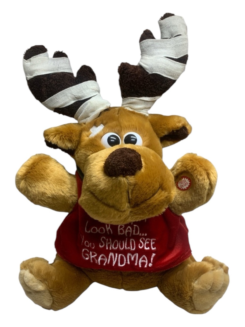 Dan Dee Animated Injured Reindeer Plush Sings Grandma Got Run Over by a Reindeer